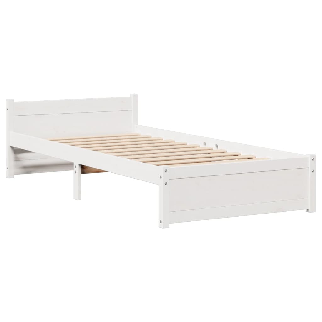 Estrutura cama c/ cabeceira 75x190 cm pinho maciço