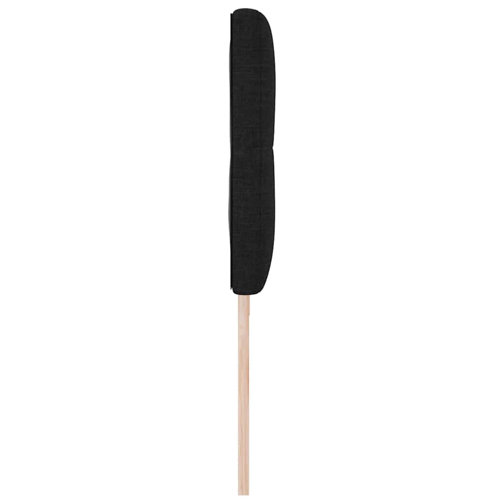 Cabeceira LED com luzes de tira LED Manual Preto 200 cm tecido