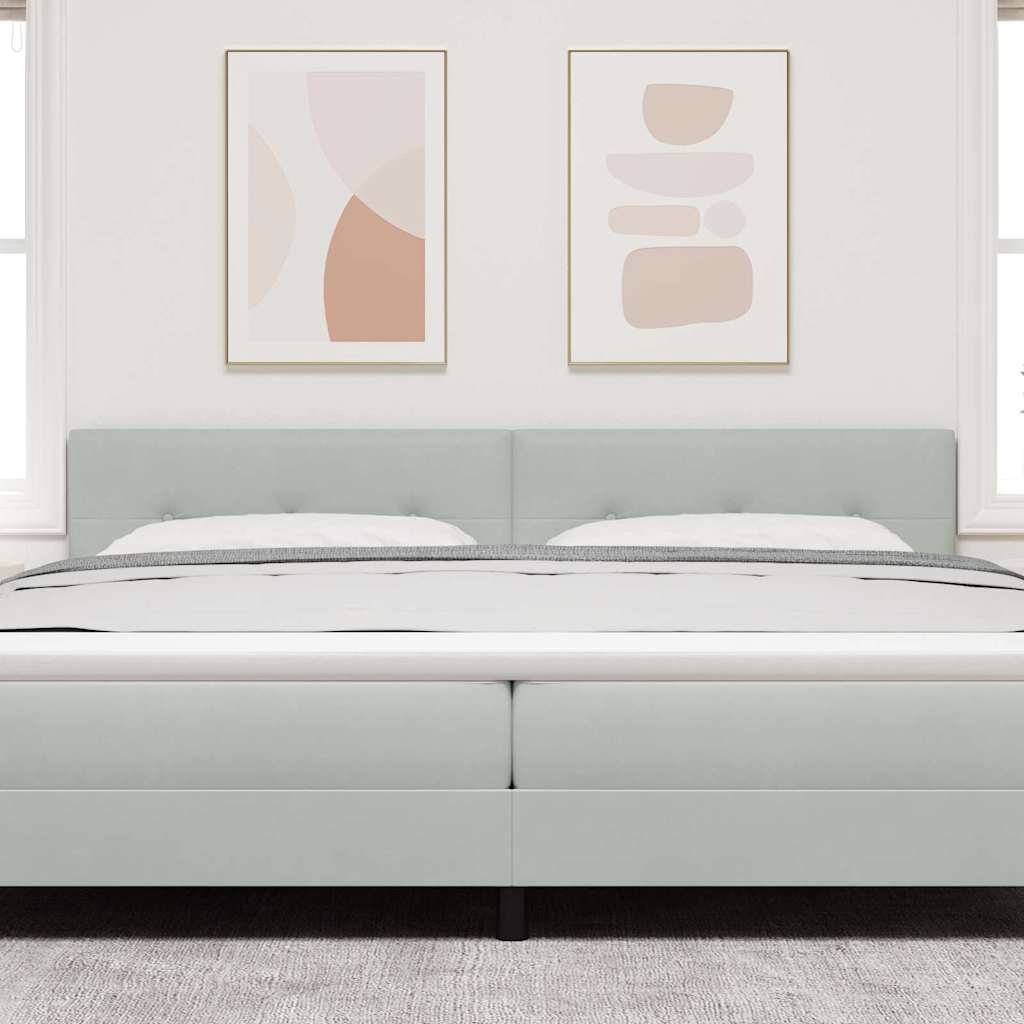 Cabeceira com luzes de tira LED Cinzento-claro 100 cm Veludo