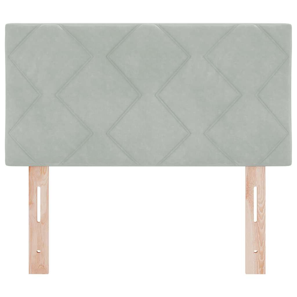 Cabeceira LED com luzes de tira LED Cinzento-claro 80 cm Veludo