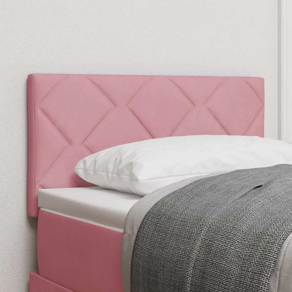 Cabeceira LED com luzes de tira LED Manual Rosa 80 cm Veludo