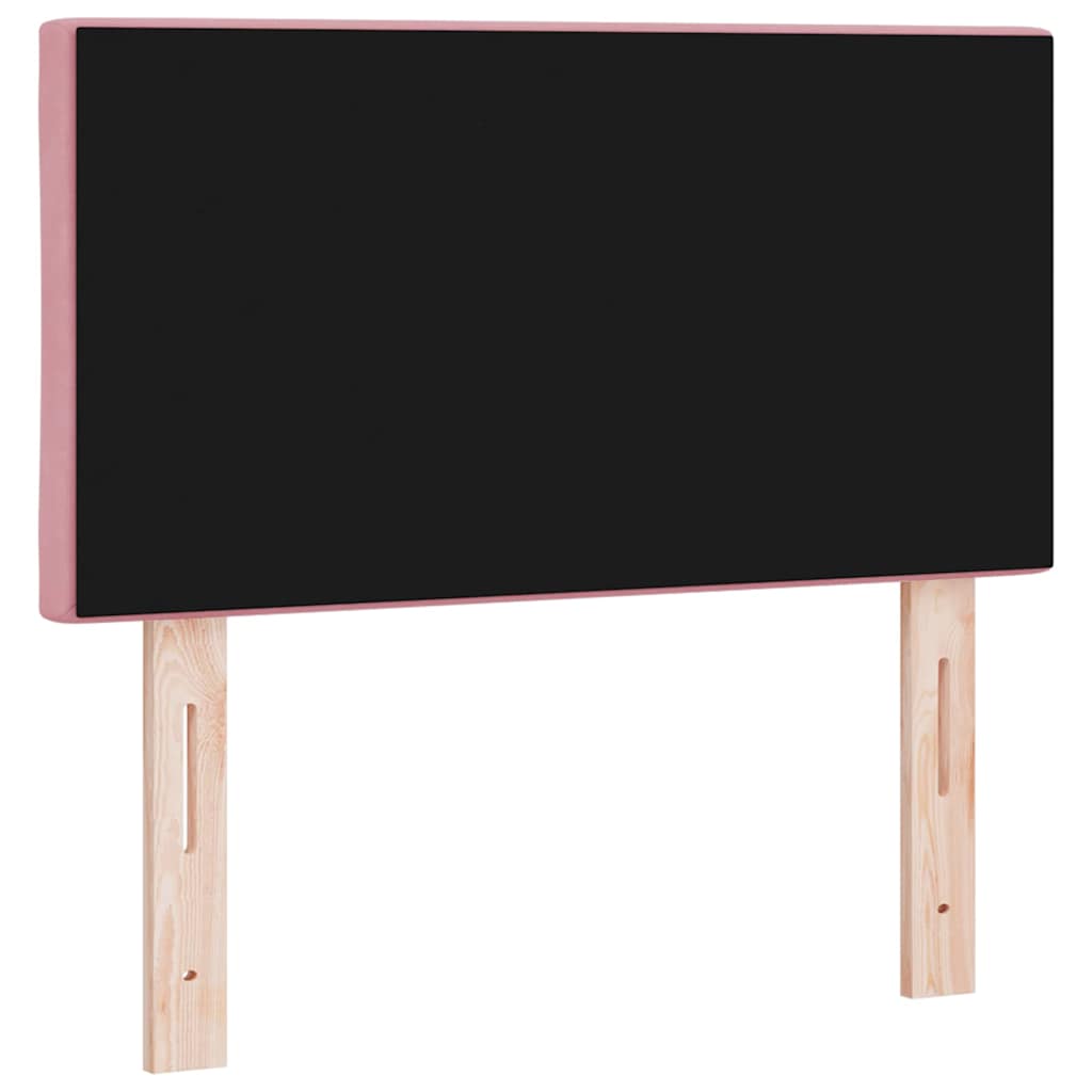 Cabeceira LED com luzes de tira LED Manual Rosa 80 cm Veludo