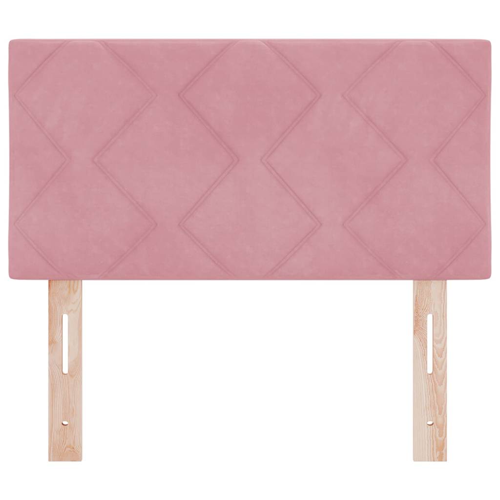 Cabeceira LED com luzes de tira LED Manual Rosa 80 cm Veludo