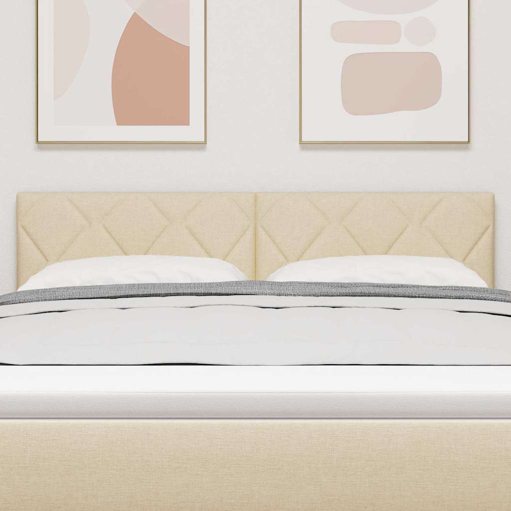 Cabeceira com luzes de tira LED Ajustável Creme 160 cm tecido