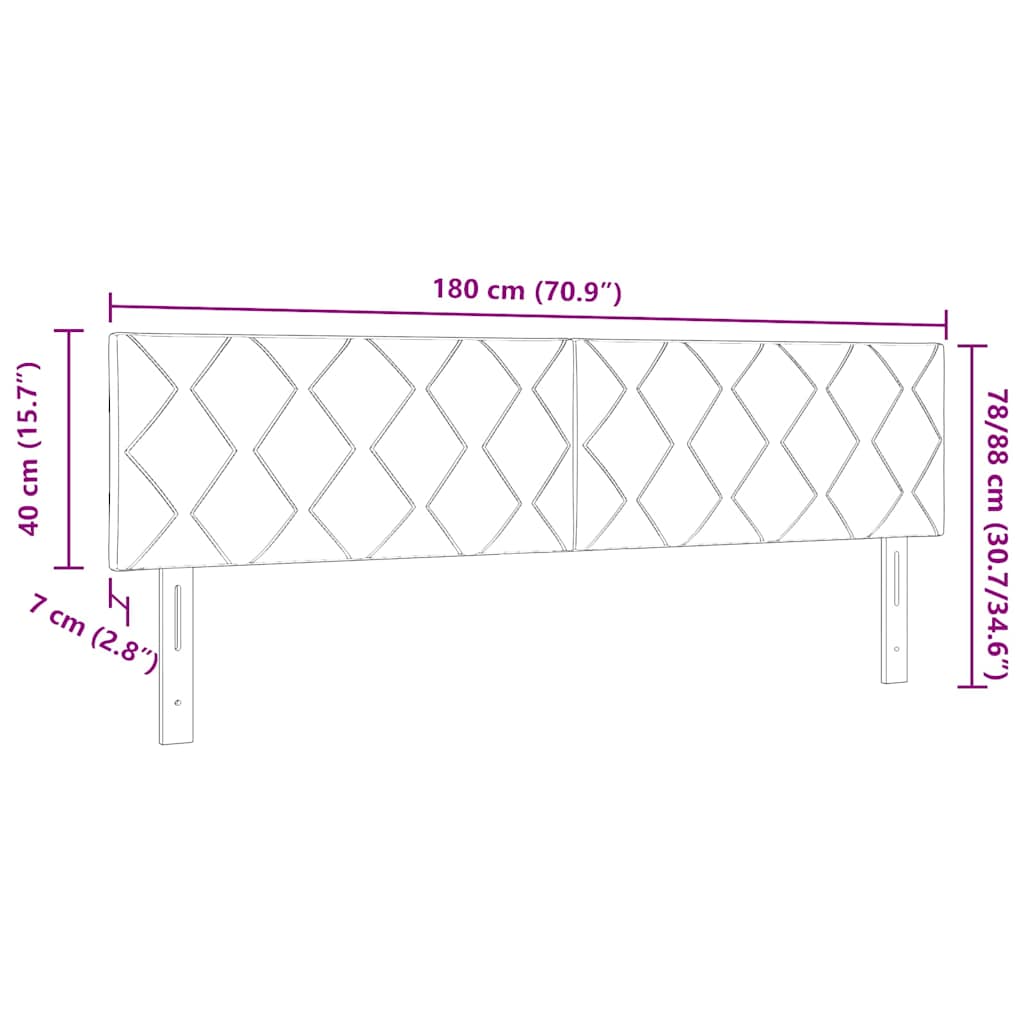 Cabeceira LED Geométrico Manual Cinzento-claro 180 cm Veludo