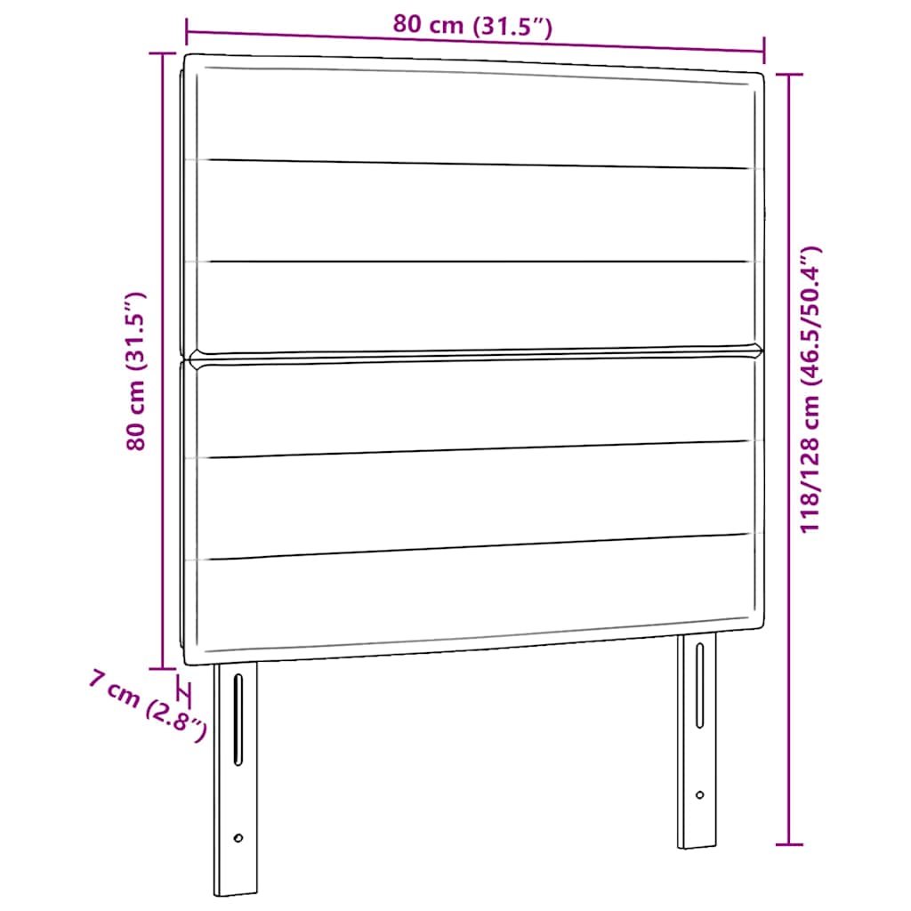 Cabeceira LED com cabeceira Cinzento-acastanhado 80 cm tecido