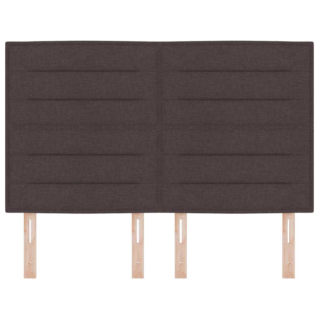 Cabeceira LED Montado na parede Castanho escuro 144 cm tecido