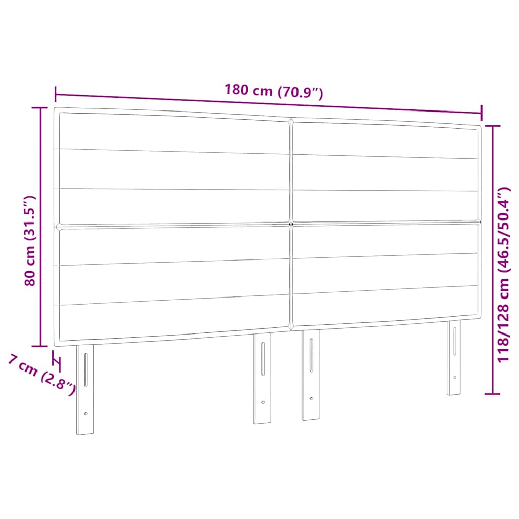 Cabeceira LED Montado na parede Castanho escuro 180 cm tecido
