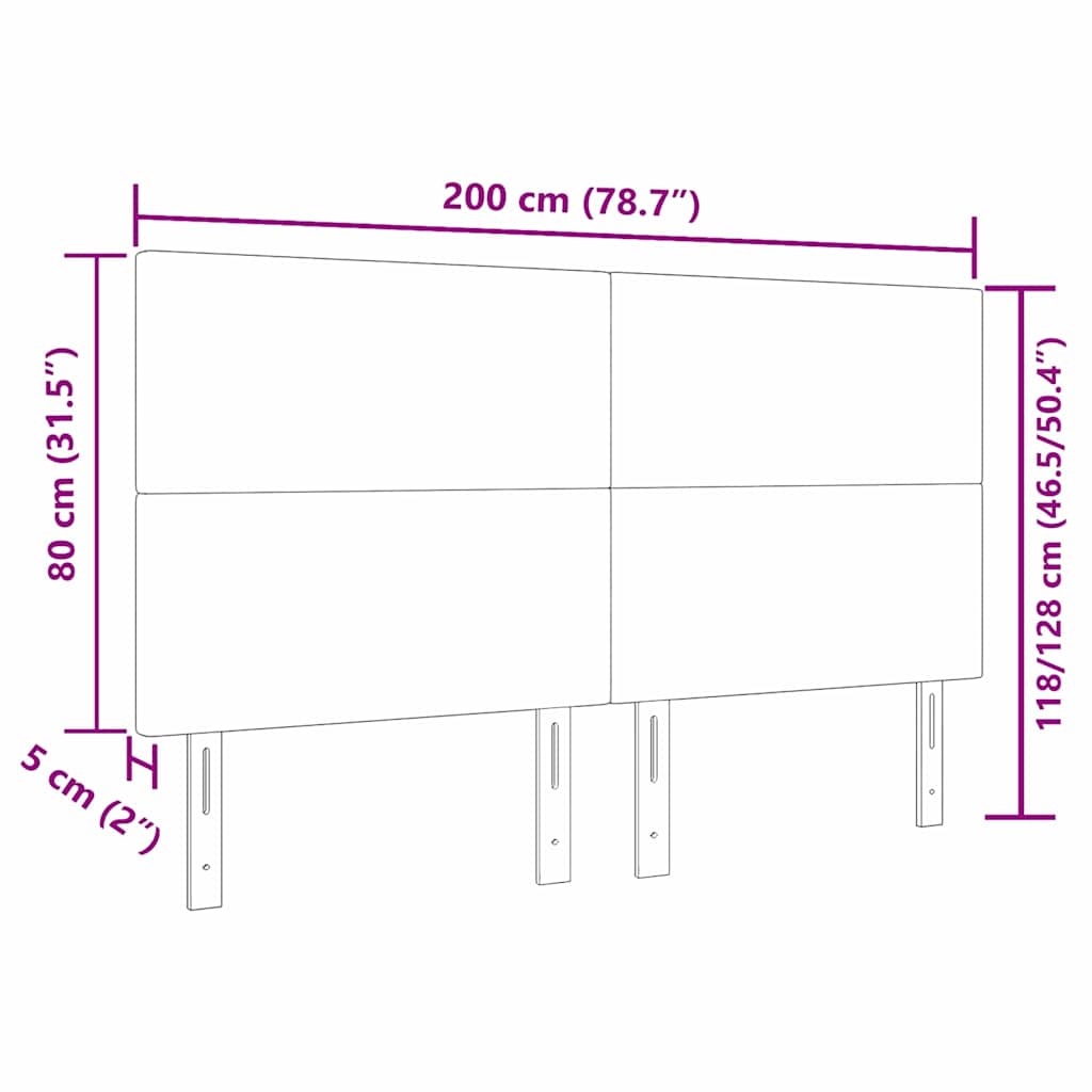 Cabeceira LED com luzes de tira LED Cinza verde 200 cm tecido