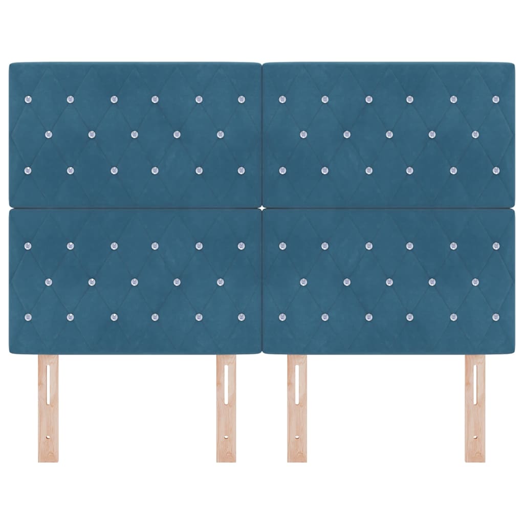 Cabeceira LED com luzes de tira LED Azul escuro 144 cm Veludo