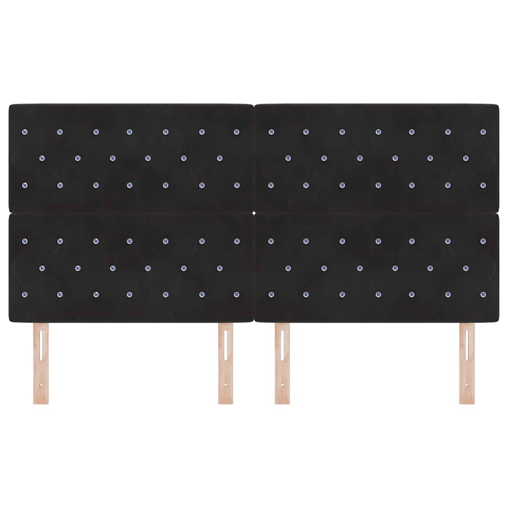 Cabeceira LED com luzes de tira LED Losangos Preto 90 cm Veludo