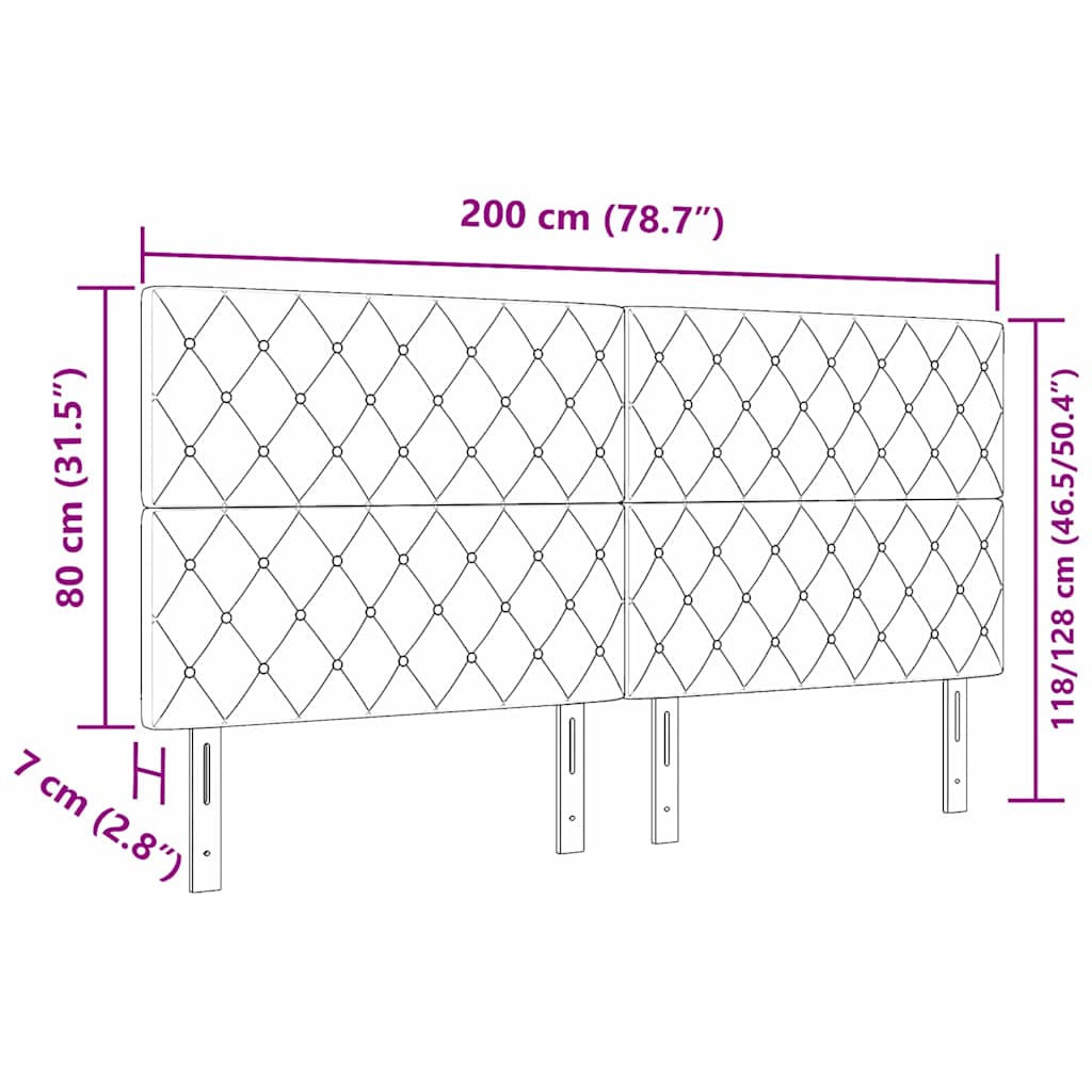Cabeceira LED Losangos Manual Cinzento escuro 100 cm Veludo