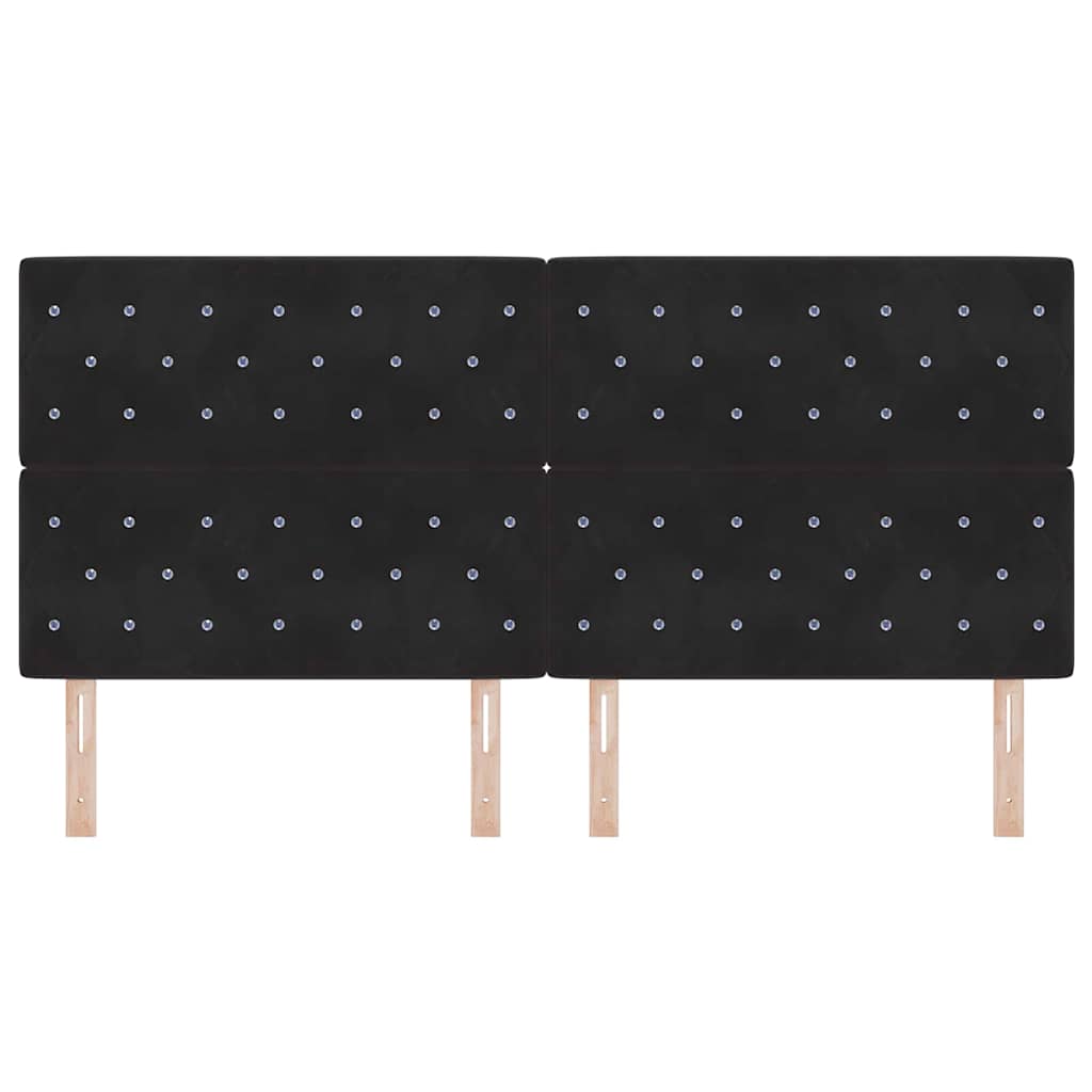 Cabeceira LED com luzes de tira LED Manual Preto 100 cm Veludo