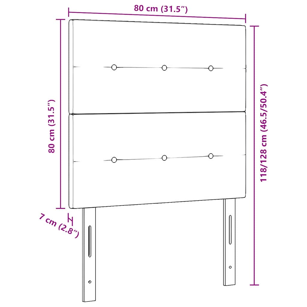 Cabeceira LED com luzes de tira LED Manual Preto 80 cm tecido
