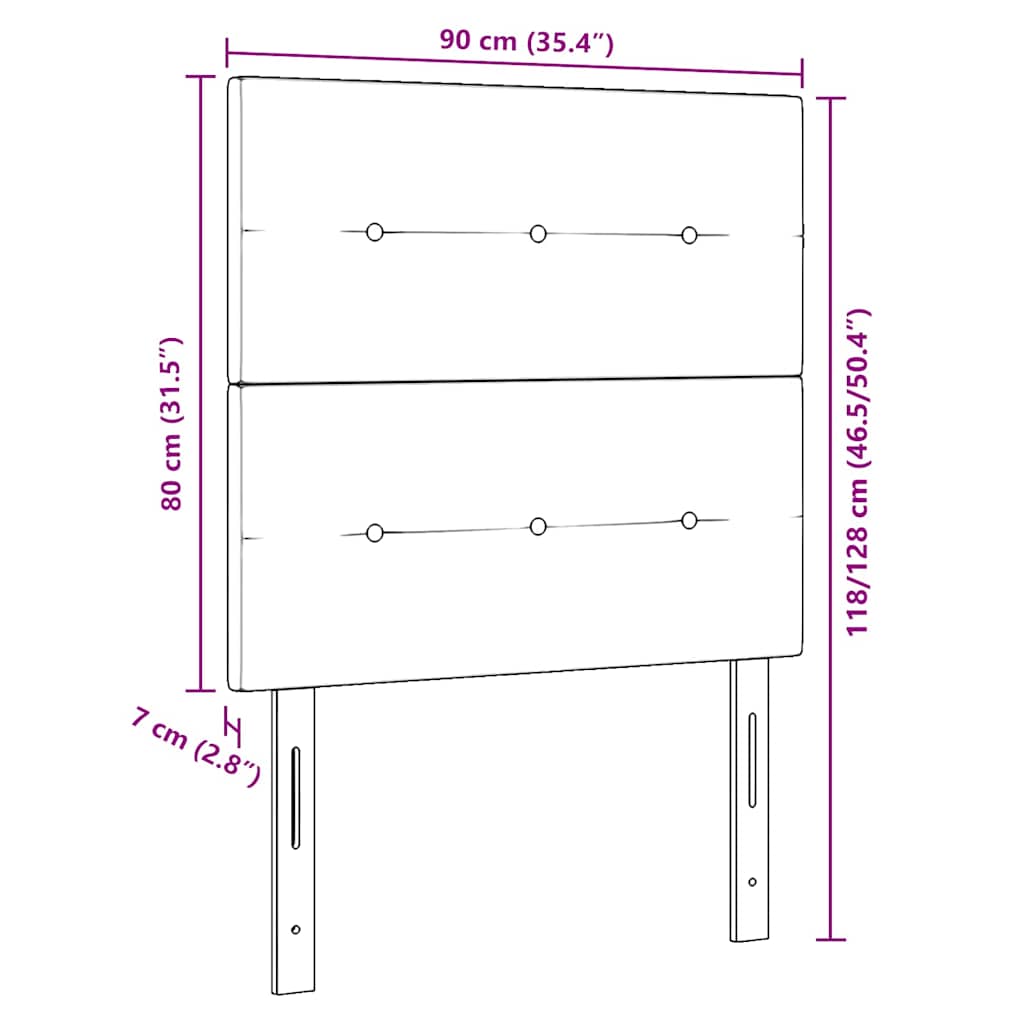 Cabeceira com luzes de tira LED com cabeceira Rosa 90 cm Veludo
