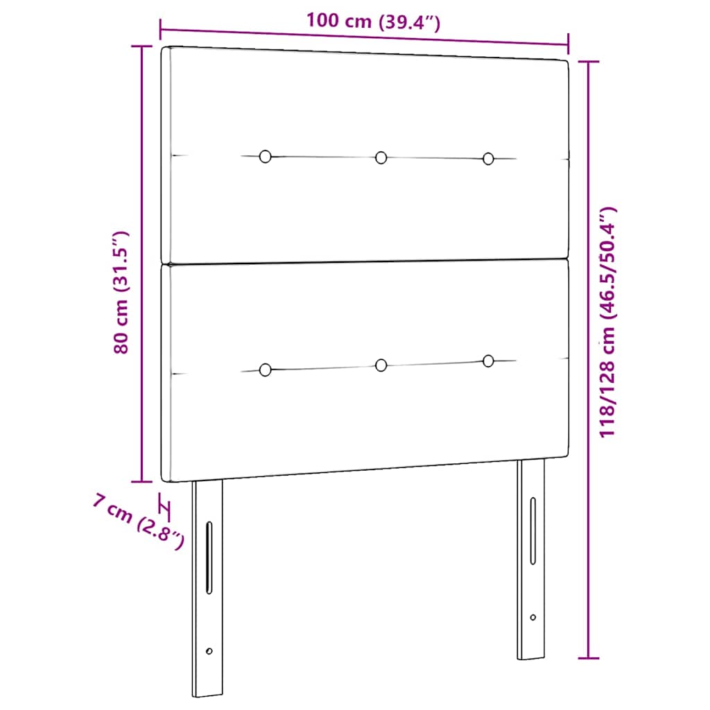Cabeceira LED com cabeceira Cinzento-acastanhado 100 cm tecido
