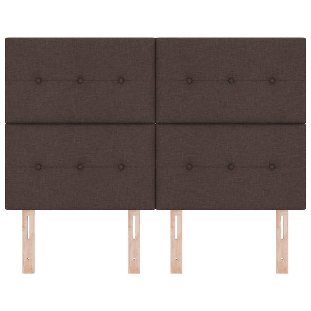 Cabeceira LED com cabeceira Castanho escuro 144 cm tecido