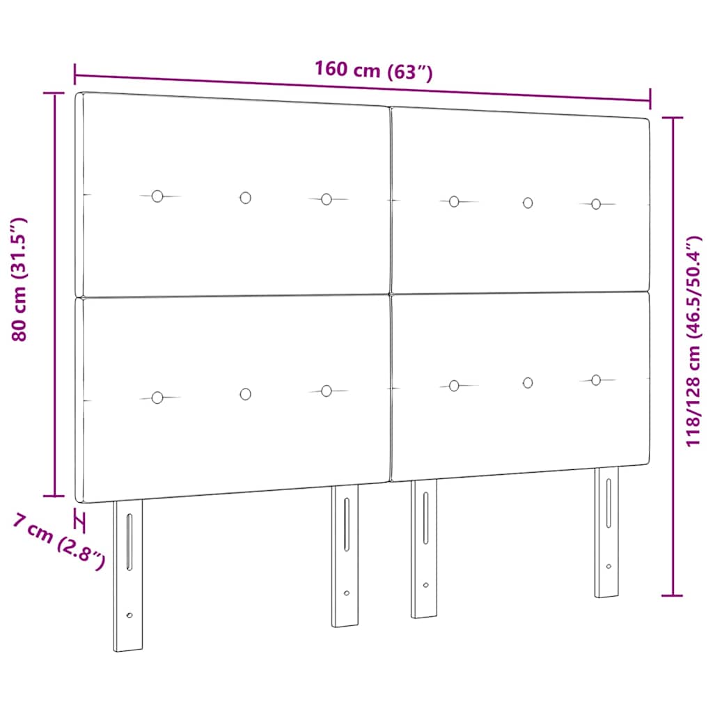 Cabeceira LED com cabeceira Manual Cinzento-claro 160 cm tecido