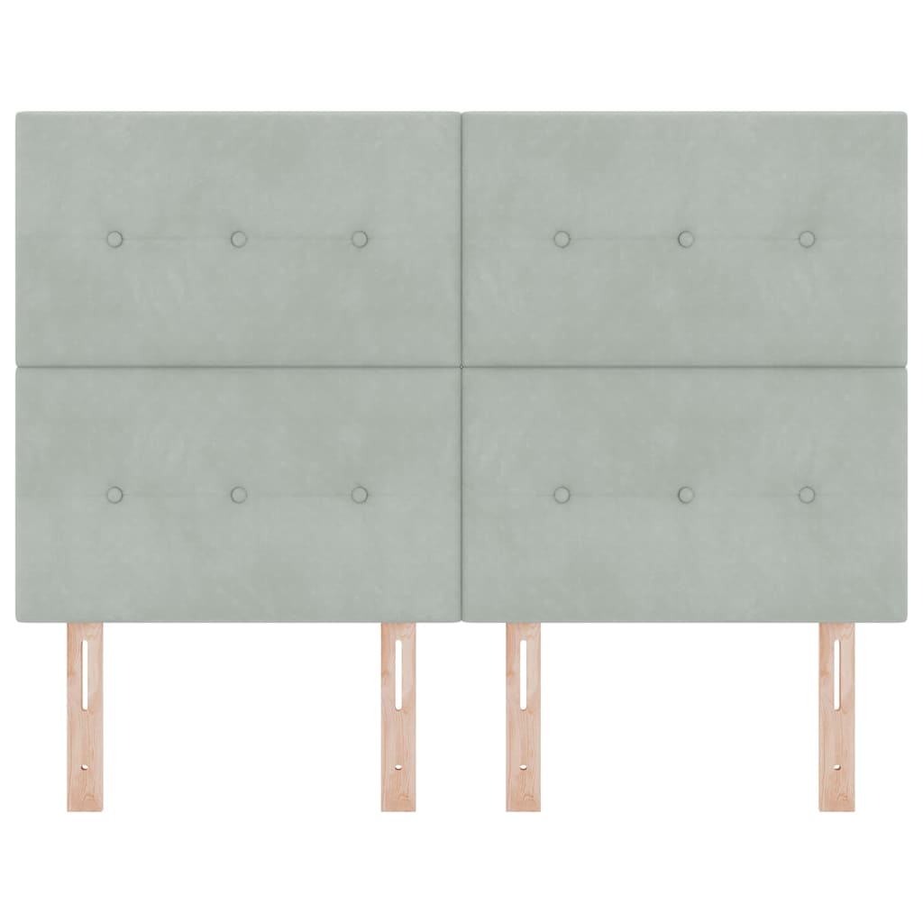 Cabeceira com luzes de tira LED Cinzento-claro 80 cm Veludo