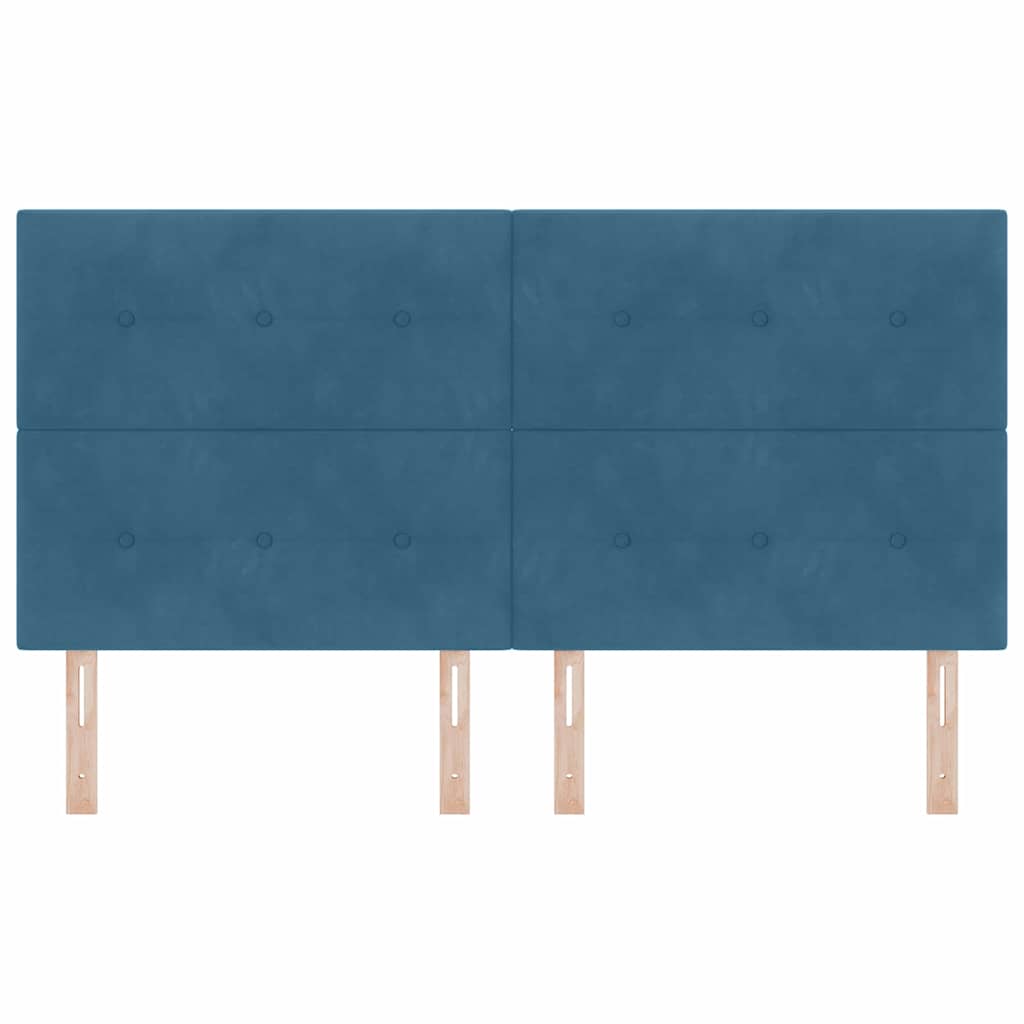 Cabeceira com luzes de tira LED com cabeceira Azul 90 cm Veludo