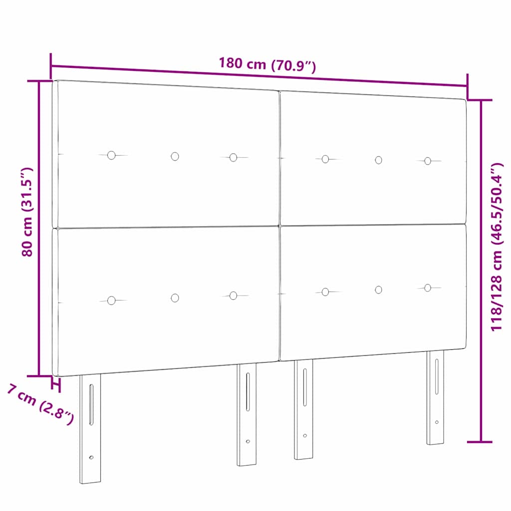 Cabeceira com luzes de tira LED com cabeceira Rosa 90 cm Veludo