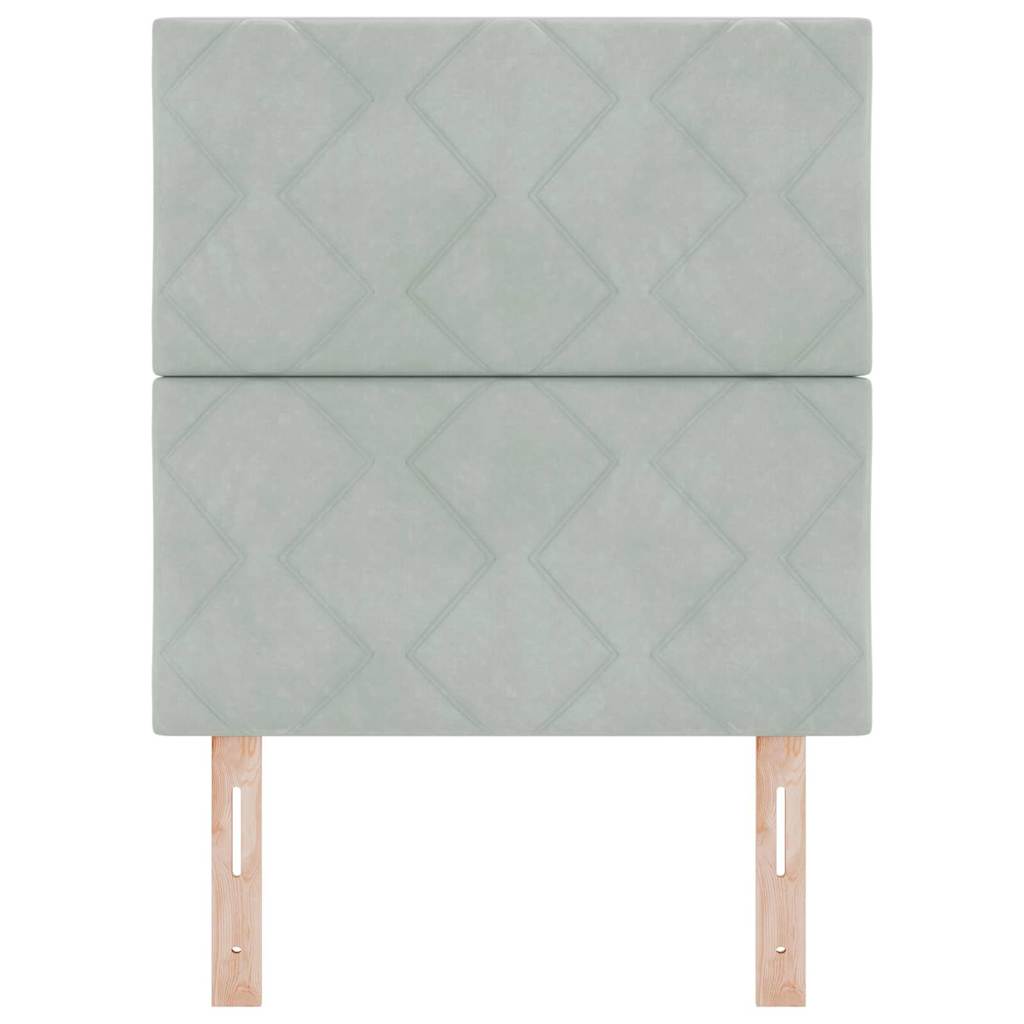 Cabeceira LED com luzes de tira LED Cinzento-claro 80 cm Veludo