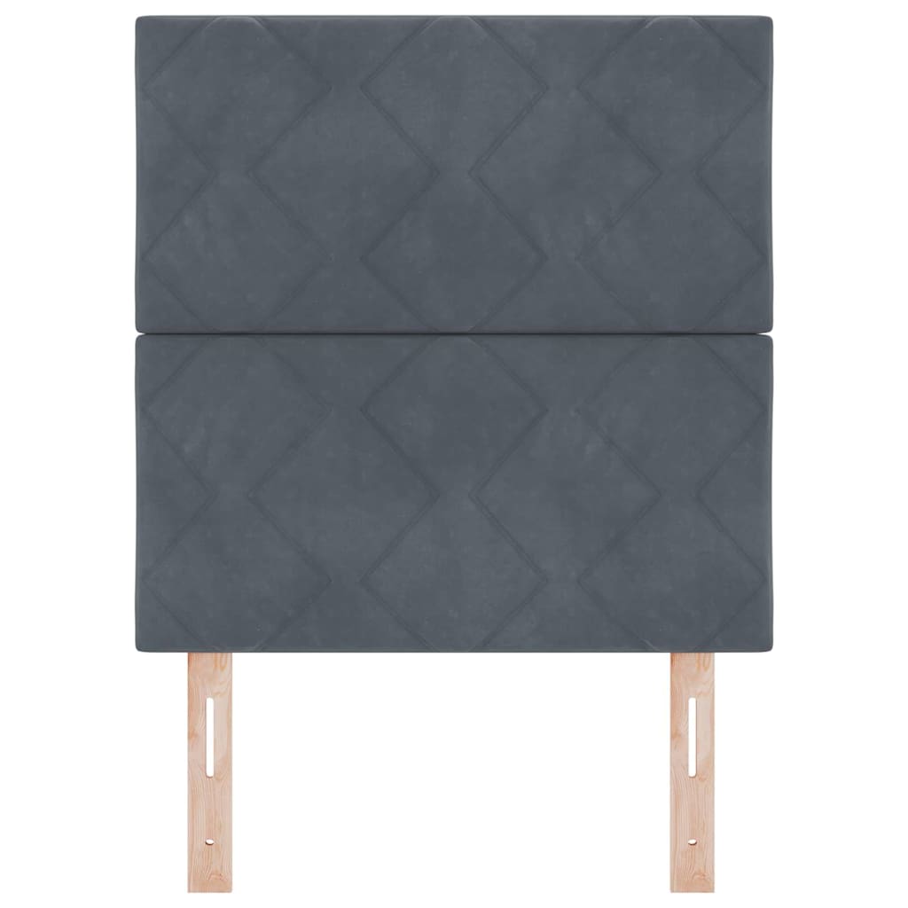 Cabeceira LED Geométrico Manual Cinzento escuro 80 cm Veludo