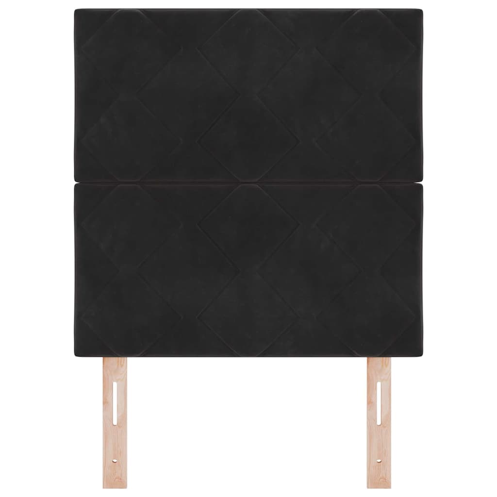 Cabeceira LED com luzes de tira LED Manual Preto 80 cm Veludo