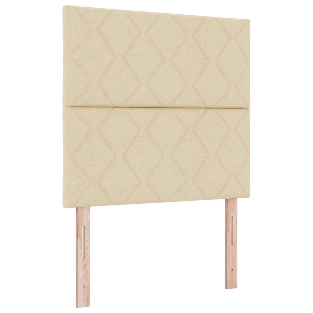 Cabeceira com luzes de tira LED Ajustável Creme 90 cm tecido