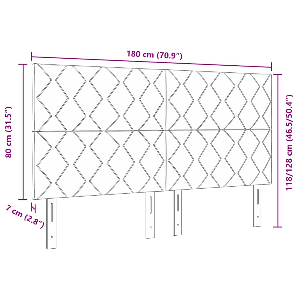 Cabeceira LED Geométrico Manual Cinzento escuro 180 cm Veludo