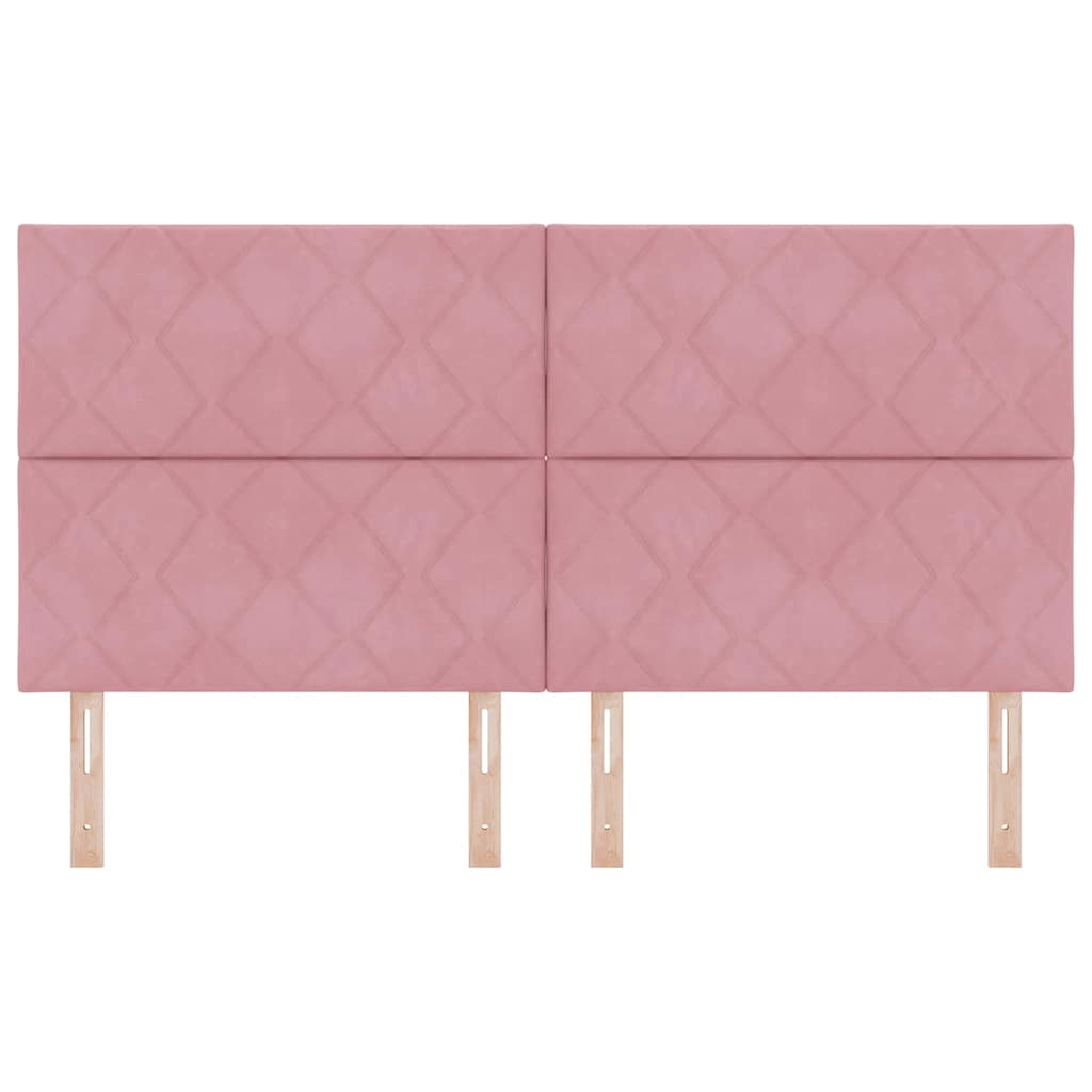 Cabeceira LED com luzes de tira LED Manual Rosa 180 cm Veludo