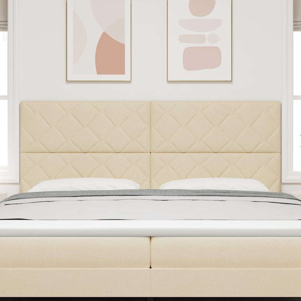 Cabeceira com luzes de tira LED Ajustável Creme 200 cm tecido