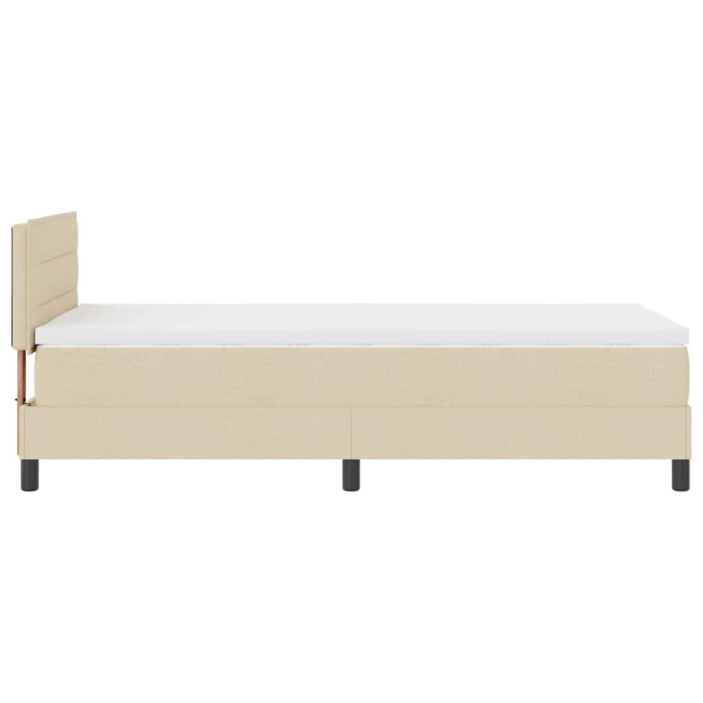 Cama box spring com colchão Creme 100 x 200 cm tecido