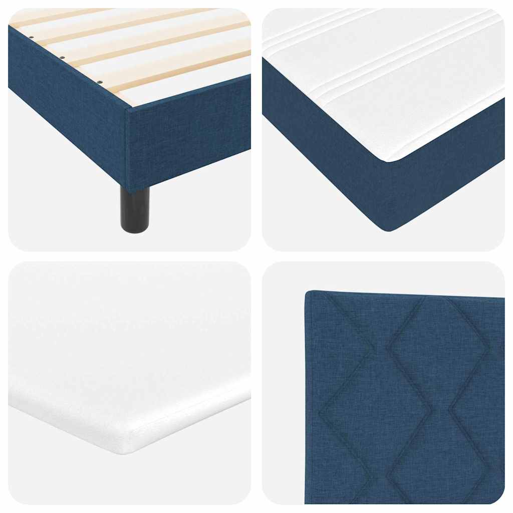 Cama box spring com colchão Azul Escuro 90 x 200 cm tecido