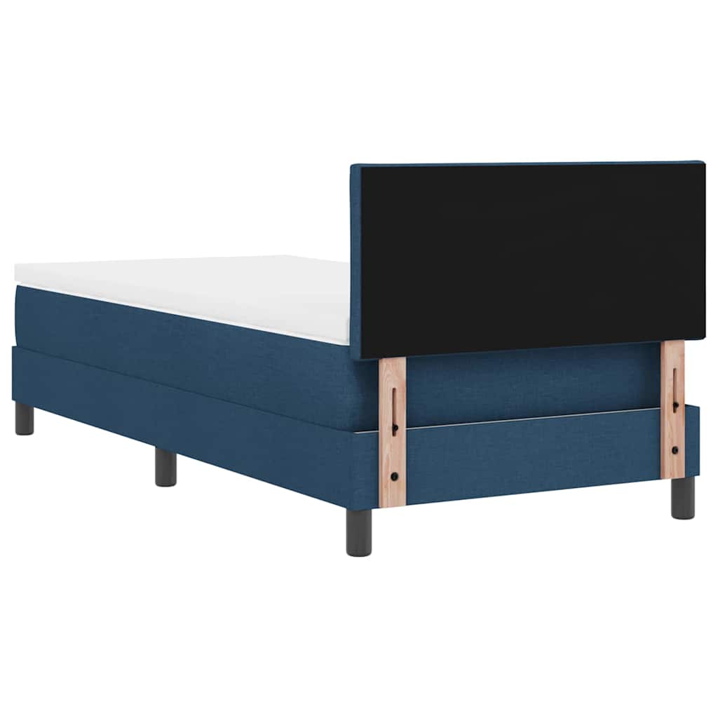 Cama box spring com colchão Azul Escuro 90 x 200 cm tecido