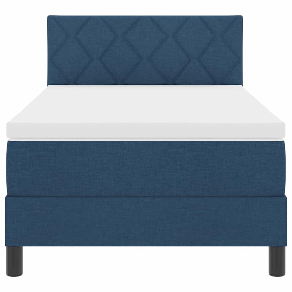 Cama box spring com colchão Azul Escuro 90 x 200 cm tecido