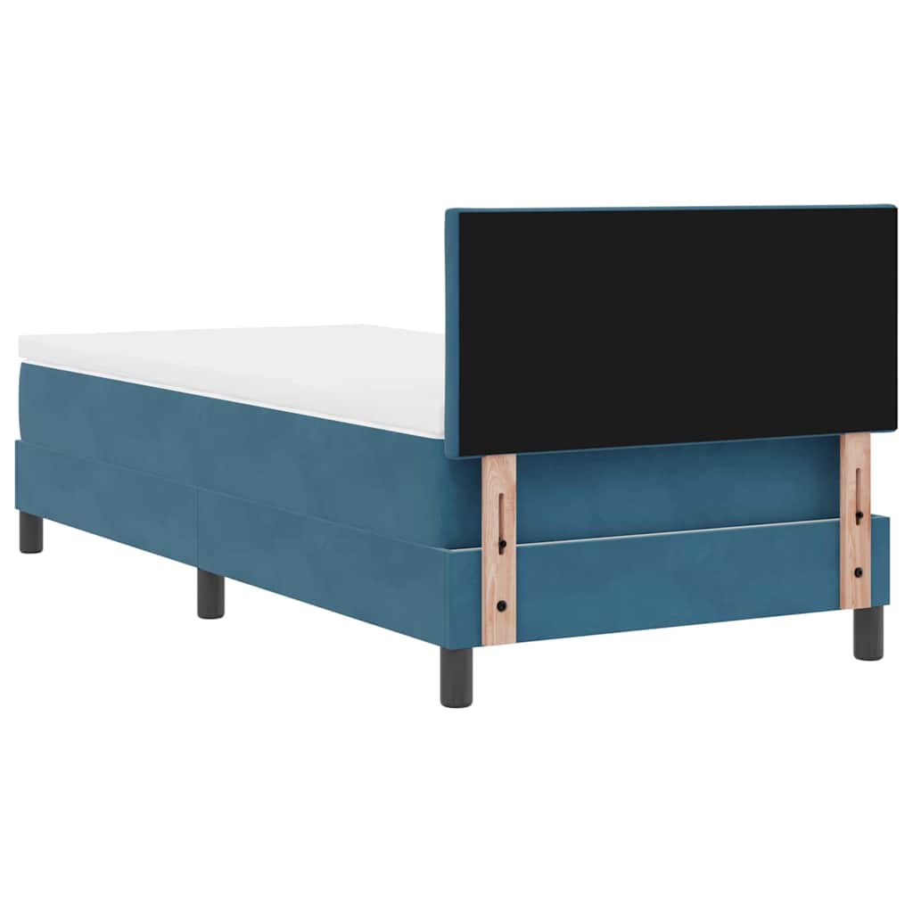 Cama Box Spring com Colchão Azul escuro 90 x 190 cm tecido