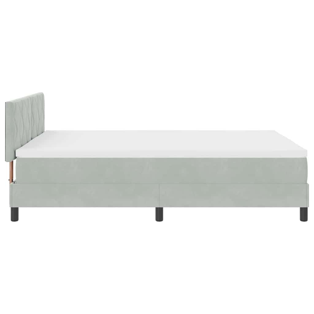 Cama Box Spring com Colchão Cinzento-claro 140 x 200 cm tecido