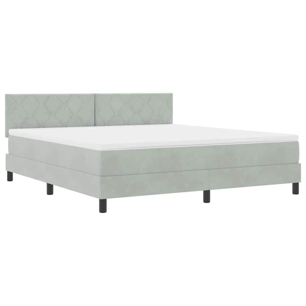 Cama Box Spring com Colchão Cinzento-claro 180 x 200 cm tecido