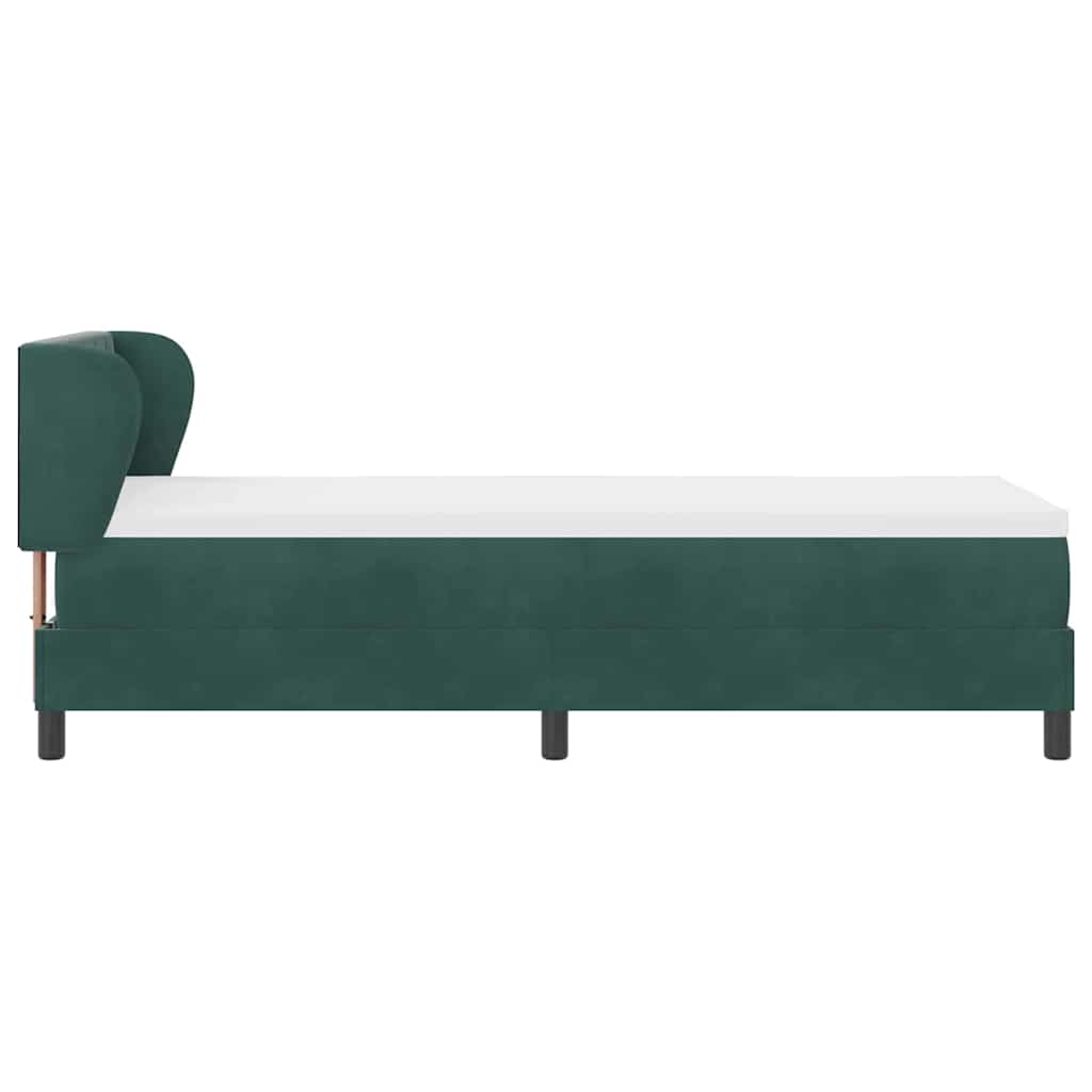 Cama Box Spring com Colchão Cinza Escuro 80x200 cm em Veludo