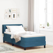 Cama Box com colchão Azul escuro 90 x 190 cm Veludo