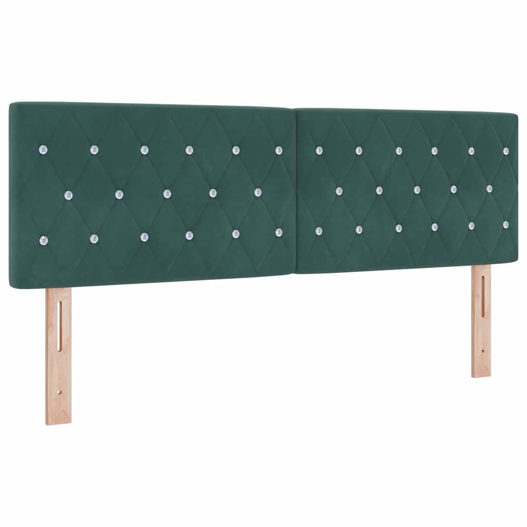Cama Box com colchão Verde-escuro 140 x 200 cm Veludo
