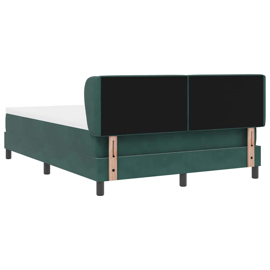 Cama Box com colchão Verde-escuro 160 x 200 cm Veludo