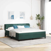 Cama Box com colchão Verde-escuro 180 x 200 cm Veludo