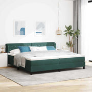 Cama Box com colchão Verde-escuro 200 x 200 cm Veludo
