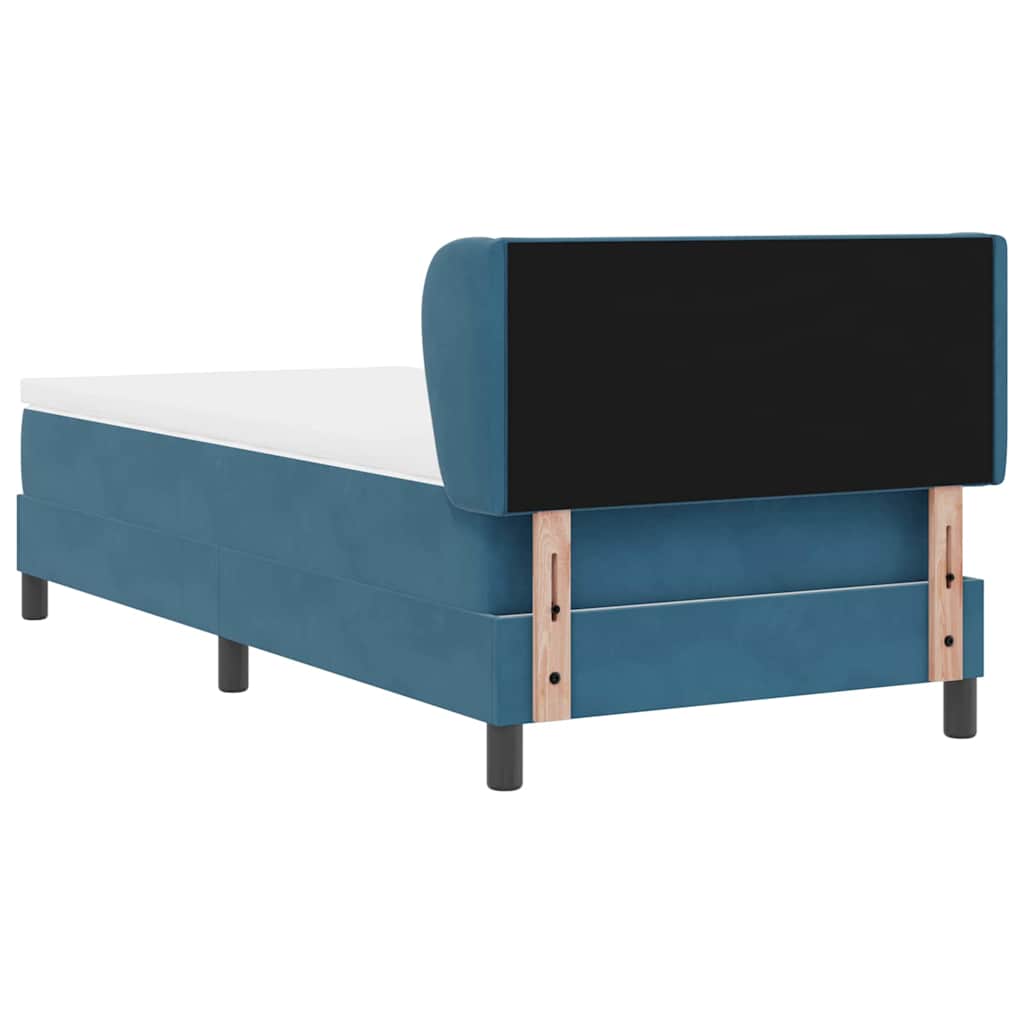 Cama Box com colchão Azul escuro 90 x 190 cm Veludo