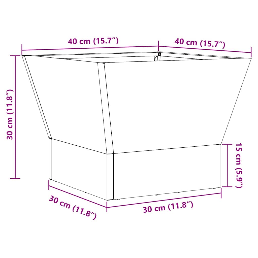 Fire Pit Castanho 40 x 40 x 35 cm Aço