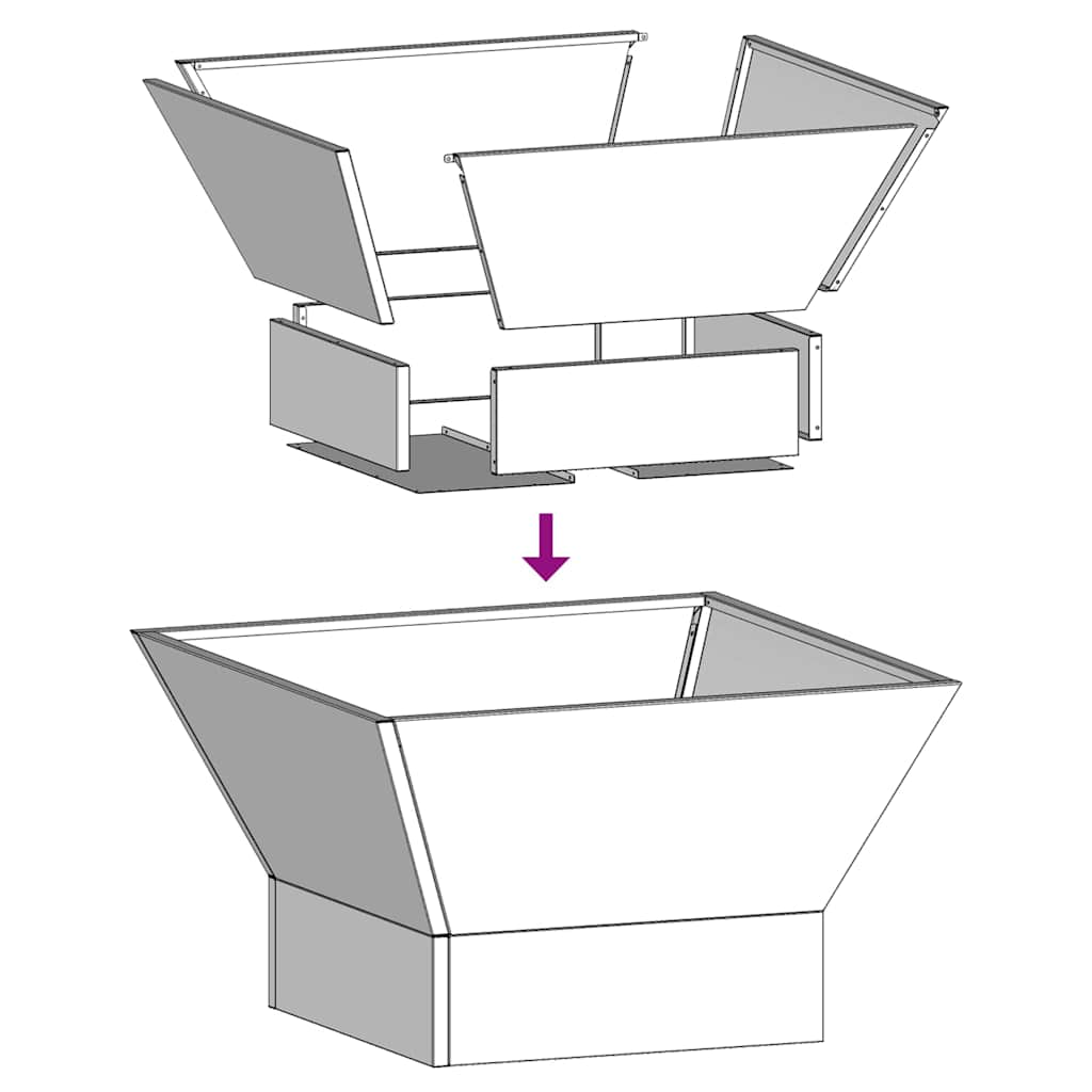 Fire Pit Preto 60 x 60 x 35 cm Aço
