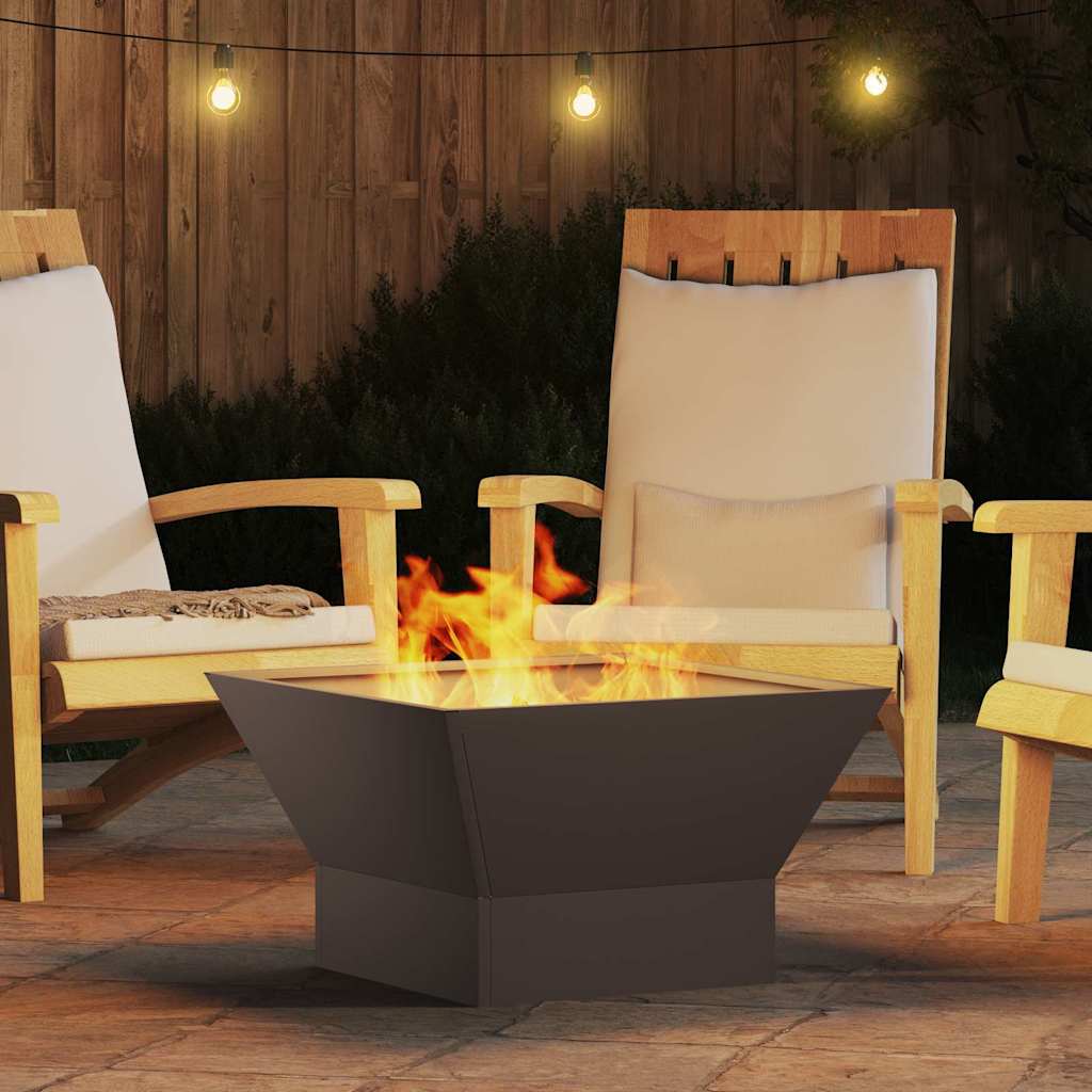 Fire Pit Preto 60 x 60 x 35 cm Aço