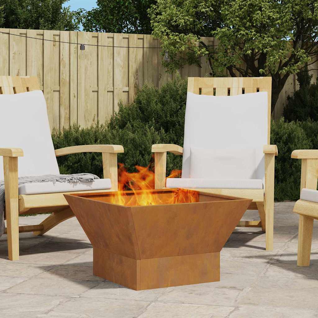 Fire Pit Castanho 60 x 60 x 35 cm Aço